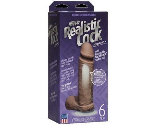 Фаллоимитатор реалистик мулат 6 UR3 Realistic Cock Vac-U-Lock: наслаждайтесь удивительным реализмом