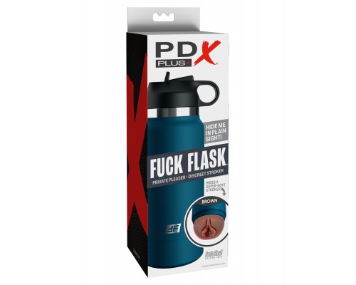 Мастурбатор загорелый в синей фляге FUCK FLASK