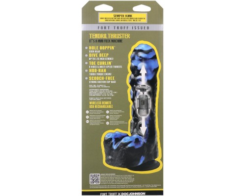 Секс-машина мини на присоске Tendril Thruster, чёрно-синяя