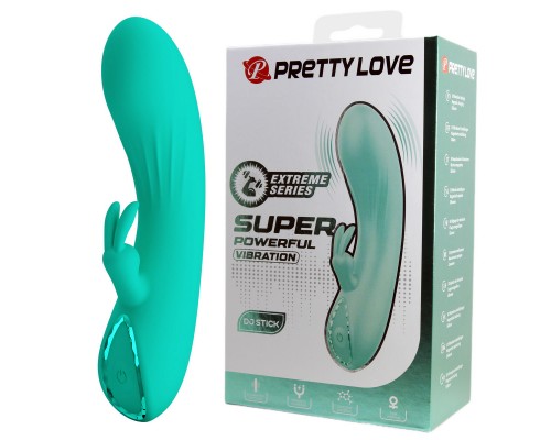 Массажёр-кролик с мощной вибрацией DJ STICK, бирюзовый