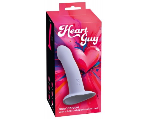 Вибростимулятор на присоске Heart Guy, голубой