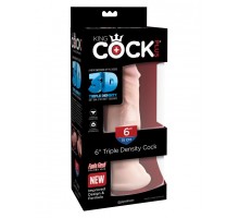 Фаллоимитатор на присоске King Cock Plus 6 Triple Density Cock - Flesh