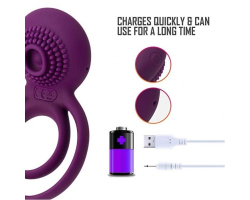 Tammy фиолетовое эрекционное виброкольцо с подхватом мошонки – насладитесь яркими ощущениями