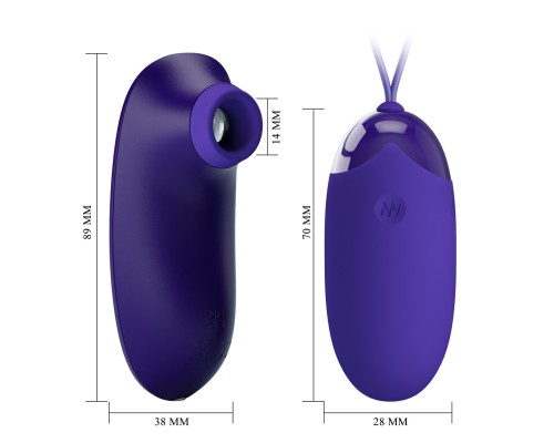 Набор: Вакуумный стимулятор и виброяйцо с пультом управления