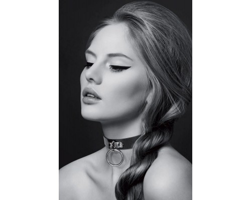 Чокер с кольцом черный COLLIER FETISH NOIR