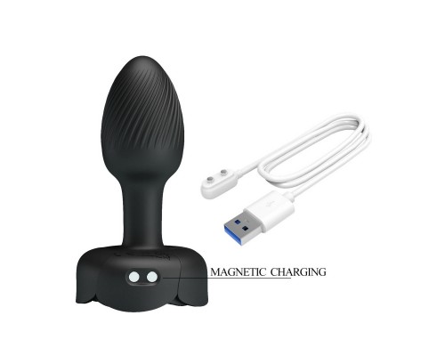 Анальная вибропробка с разноцветной подсветкой OLMAN