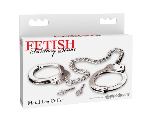 Фиксация для ног с длинной цепочкой Metal Leg Cuffs - Silver