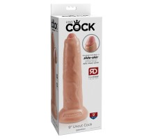 Фаллоимитатор на присоске необрезанный телесный King Cock 9 Uncut Cock