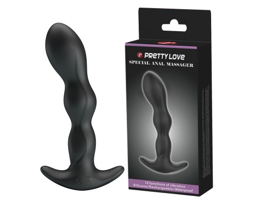 Анальный вибромассажер Baile PrettyLove Special Anal Massager - длинная цепочка для экстазных ощущений