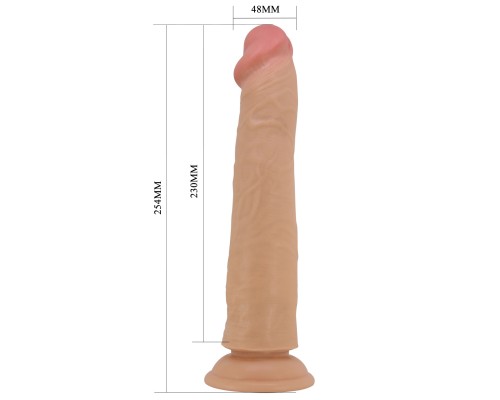 Фаллоимитатор с подвижной кожей, на присоске Sharife