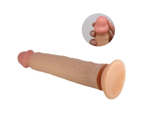 Фаллоимитатор с подвижной кожей, на присоске Sharife