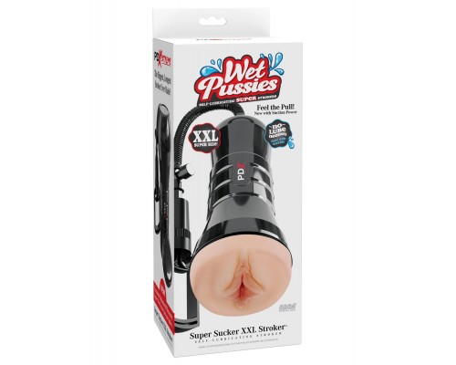 Мастурбатор вагина в тубе с вакуумной помпой Wet Pussies, Super Sucker XXL Stroker