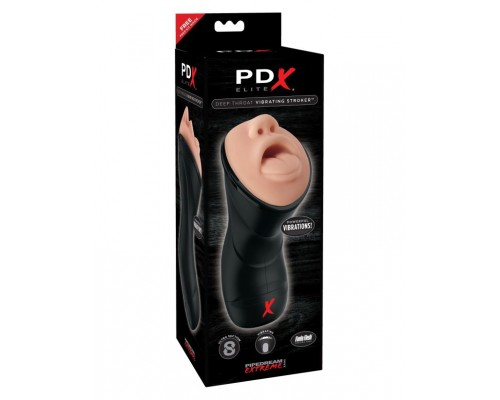 Мастурбатор-ротик с вибрацией PDX ELITE Deep Throat Vibrating Stroker