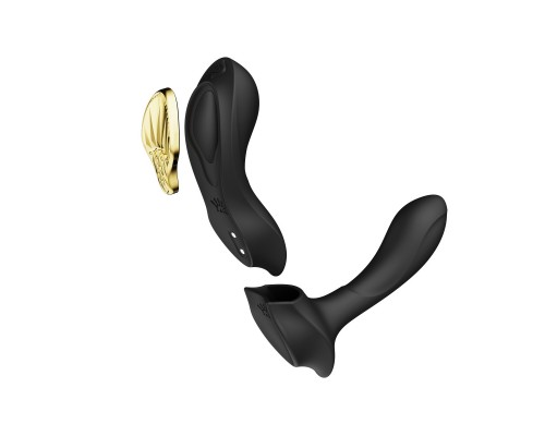 Носимый вибромассажёр с насадкой и пультом AYA, чёрный