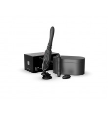 Компактная секс-машина с функцией нагрева, двумя насадками и присоской SESH, чёрная