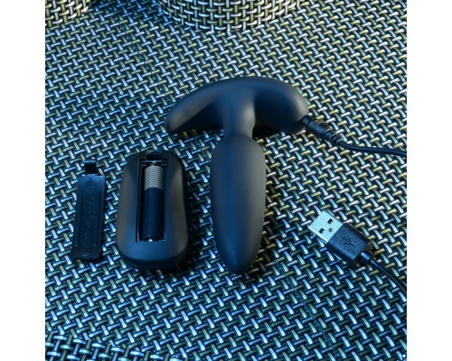 Анальная вибропробка с пультом ДУ Black Beauty