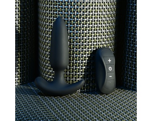 Анальная вибропробка с пультом ДУ Black Beauty