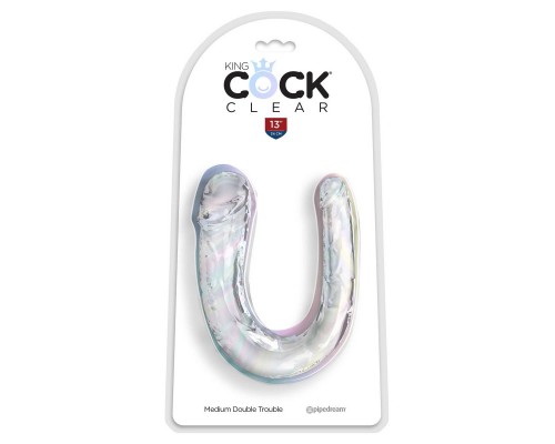 Двусторонний фаллоимитатор King Cock Clear, Medium Double Trouble