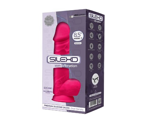 SileXD Перезаряжаемый вибростимулятор реалистик Model 1 (8,5) - ярко-розовый: мощное удоволь