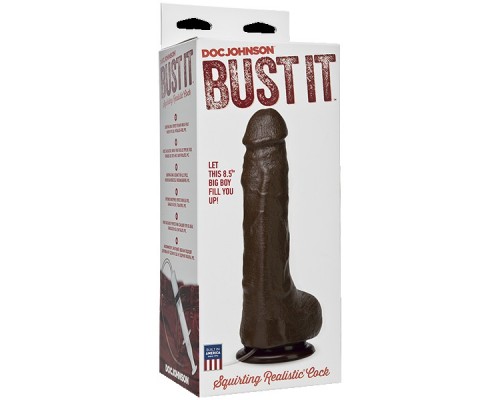 Покорите свои фантазии с фаллоимитатором Bust It - Squirting Realistic Cock - Chocolate!