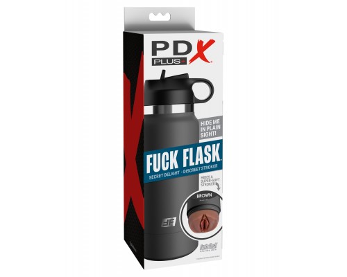Мастурбатор загорелый в серой фляге FUCK FLASK