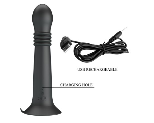 Анальный стимулятор с поступательными движениями и вращением Stellan