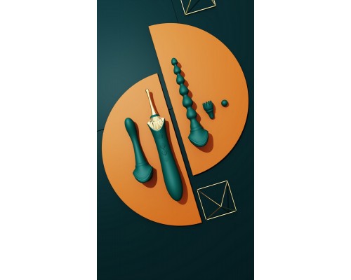 Клиторальный вибростимулятор с насадками и функцией нагрева BESS 2, зелёный