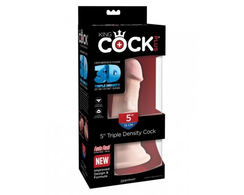 Фаллоимитатор на присоске King Cock Plus 5 Triple Density Cock - Flesh