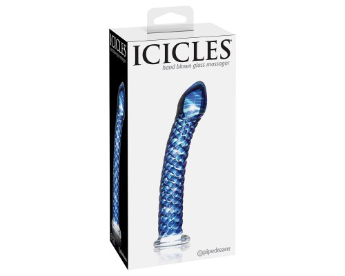 Стеклянный стимулятор Icicles No. 29 - Blue: элегантный интимный аксессуар для удовлетворения желаний