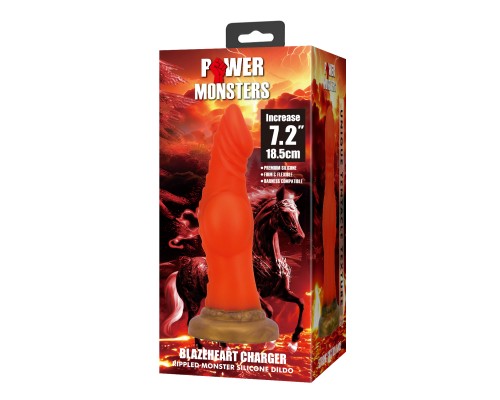 Blazeheart Charger, фаллоимитатор на присоске, серии Power Monsters, 18,5 см