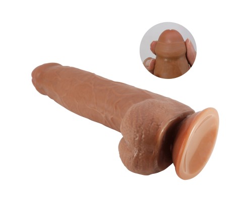 Фаллоимитатор с подвижной кожей, на присоске Draco