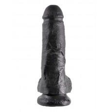 Фаллоимитатор с мошонкой на присоске черный King Cock 8 Cock with Balls Black