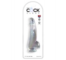 Прозрачный фаллоимитатор с мошонкой на присоске King Cock Clear 7,5