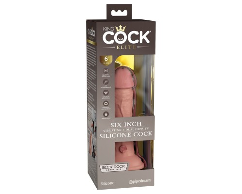 Купить Вибромассажер-реалистик King Cock Elite 6 с двойной плотностью