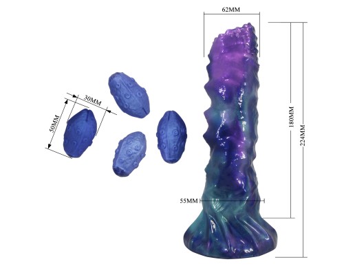 Duskwalker Sentinal, фаллоимитатор яйцеродящий на присоске, серии Power Monsters, 23 см