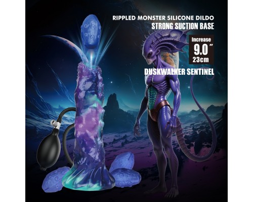 Duskwalker Sentinal, фаллоимитатор яйцеродящий на присоске, серии Power Monsters, 23 см