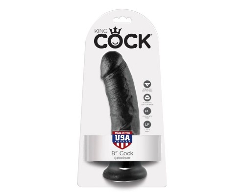 Фаллоимитатор на присоске черный King Cock 8