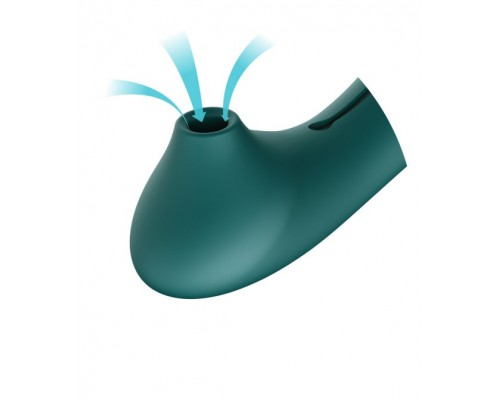 Вибростимулятор с пульсацией, вакуумной стимуляцией и функцией нагрева QUEEN, зелёный