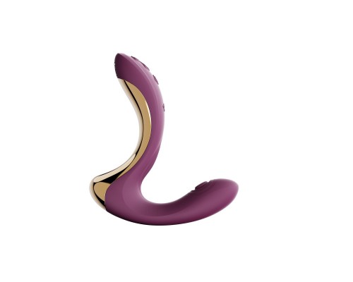 Вибромассажёр зоны G с пульсацией, вакуумной стимуляцией и функцией нагрева TALIS, фиолетов