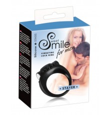 Эрекционное виброкольцо черное Vibro-penis Ring by Sweet Smile
