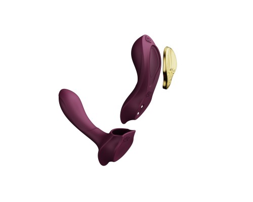 Носимый вибромассажёр с насадкой и пультом AYA, фиолетовый