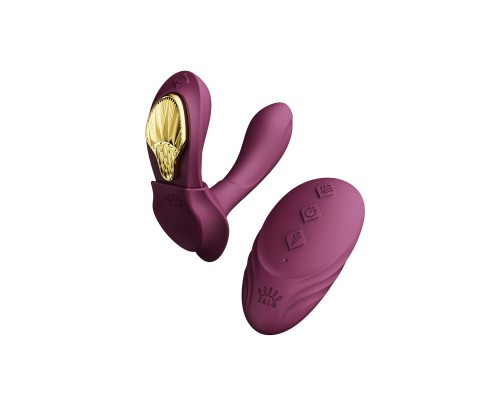 Носимый вибромассажёр с насадкой и пультом AYA, фиолетовый