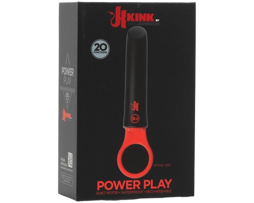 Мощный вибромассажер для клитора KINK - Power Play with Silicone Grip Ring