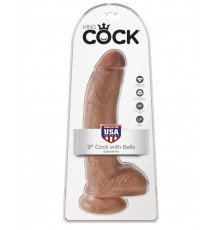 Фаллоимитатор на присоске загорелый King Cock  9 Cock with Balls