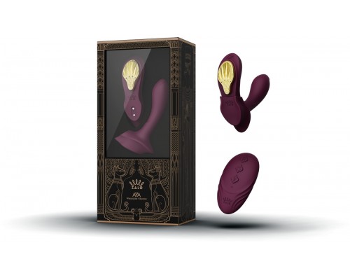 Носимый вибромассажёр с насадкой и пультом AYA, фиолетовый