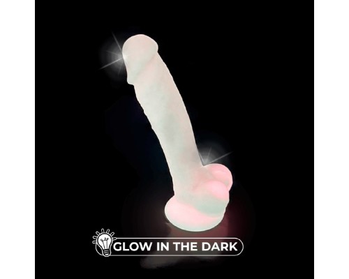 SileXD Фаллоимитатор Model 1 с присоской, светящийся - наслаждайтесь яркими эмоциями!