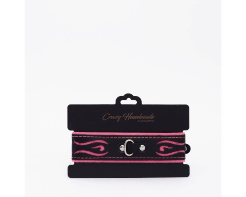 Ошейник с розовой строчкой 