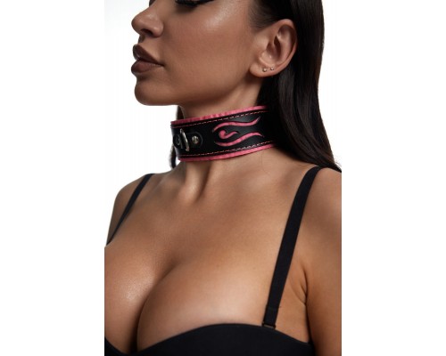 Ошейник с розовой строчкой 