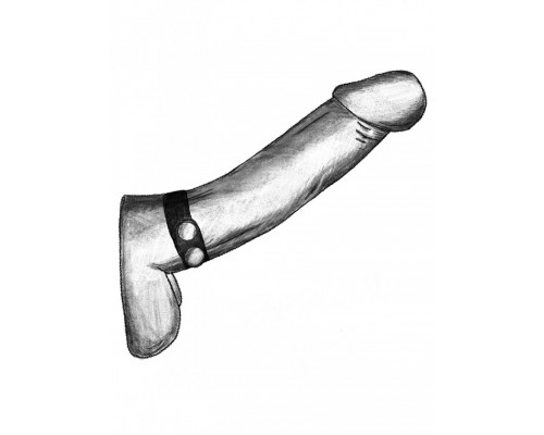Ремень-утяжка на пенис с регулировкой диаметра и металлическими кнопками