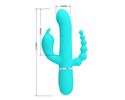 Вибромассажёр-кролик с анальным отростком, 4 в 1